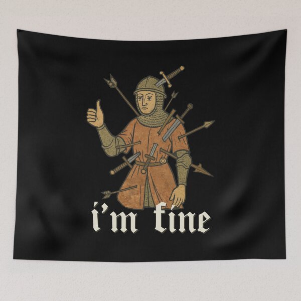 Item preview, I'm Fine Knight Wounded Thumbs Up designed and sold by NarcisLeffler12.
