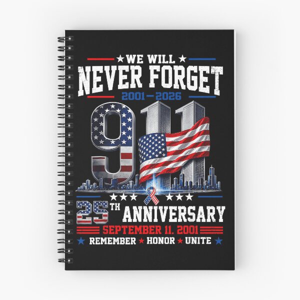 Item preview, We Will Never Forget 25th Anniversary 2001 2026 September 11 Twin Towers Memorial Fan Apparel designed and sold by Sendowart.
