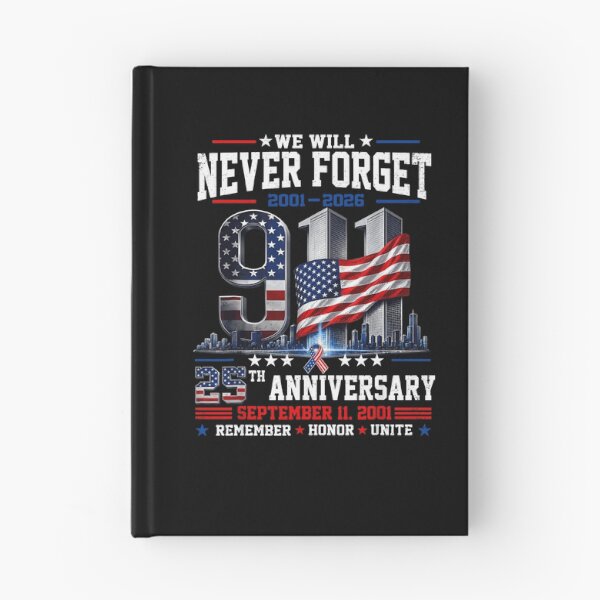 Item preview, We Will Never Forget 25th Anniversary 2001 2026 September 11 Twin Towers Memorial Fan Apparel designed and sold by Sendowart.