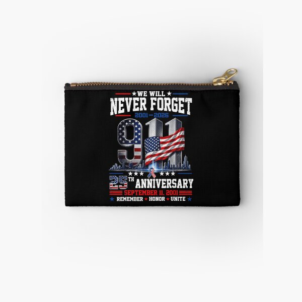 Item preview, We Will Never Forget 25th Anniversary 2001 2026 September 11 Twin Towers Memorial Fan Apparel designed and sold by Sendowart.