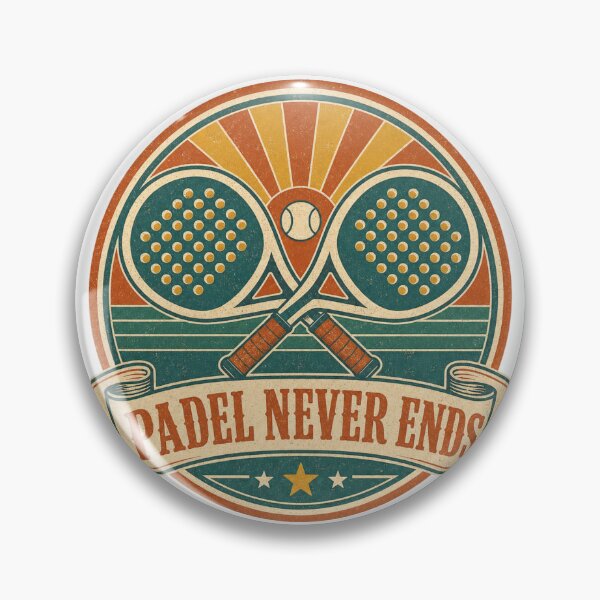 Item preview, Padel Never Ends Retro Infinity Badge designed and sold by BoosterShop.