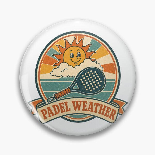 Item preview, Padel Weather Retro Sunshine Badge designed and sold by BoosterShop.