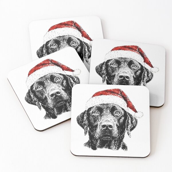 Item preview, Christmas Labrador Wearing Santa Hat designed and sold by vintagevibetee.