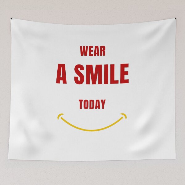 Item preview, Wear A Smile Today Motivational Smile Typography designed and sold by Fine-Arts-Lab.