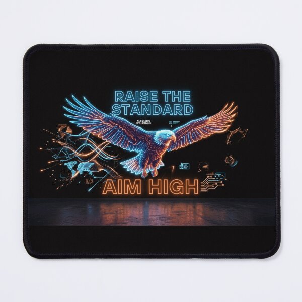 Item preview, Cyber Neon Eagle Motivational Display: RAISE THE STANDARD AIM HIGH designed and sold by lovepower.