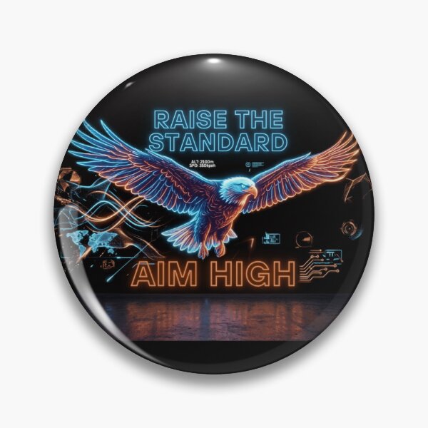Item preview, Cyber Neon Eagle Motivational Display: RAISE THE STANDARD AIM HIGH designed and sold by lovepower.