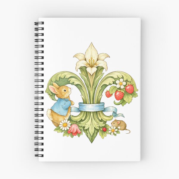 Item preview, Cute Bunny Floral watercolor Fleur de Lys heraldic symbol designed and sold by Anne Londez Studio.