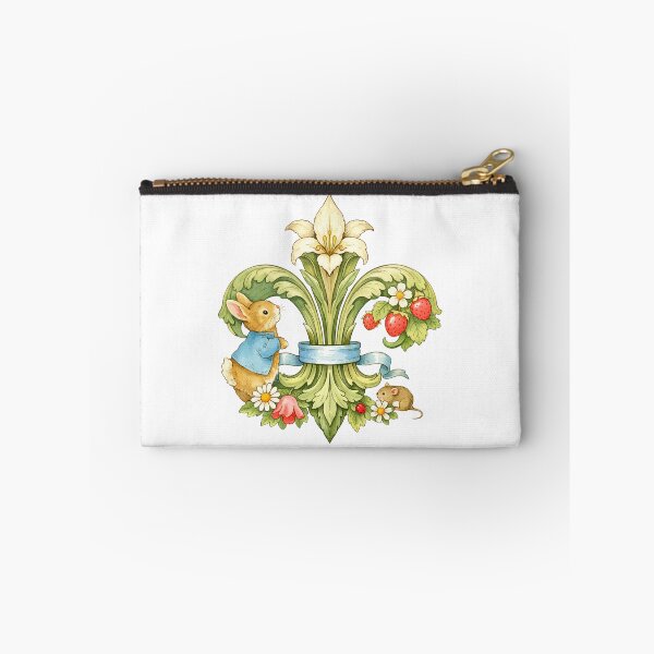 Item preview, Cute Bunny Floral watercolor Fleur de Lys heraldic symbol designed and sold by Anne Londez Studio.