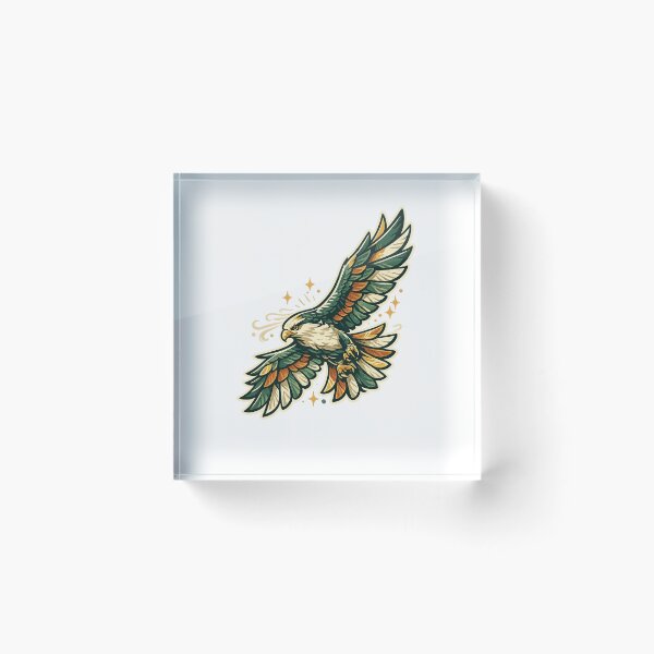 Item preview, Soaring Bald Eagle Retro Wildlife Freedom Flight Art Design Art designed and sold by inkoutninja.