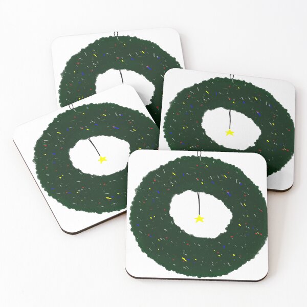 Item preview, Minimalist Green Christmas Wreath Hanging Star designed and sold by raun.draw.