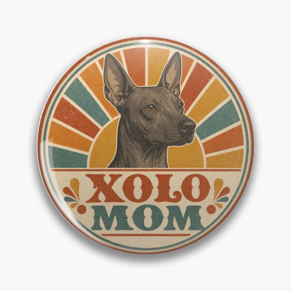 Item preview, Xoloitzcuintli Retro Sunset Emblem Xolo Mom designed and sold by BoosterShop.
