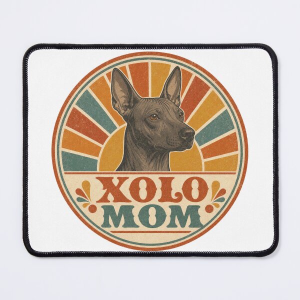 Item preview, Xoloitzcuintli Retro Sunset Emblem Xolo Mom designed and sold by BoosterShop.