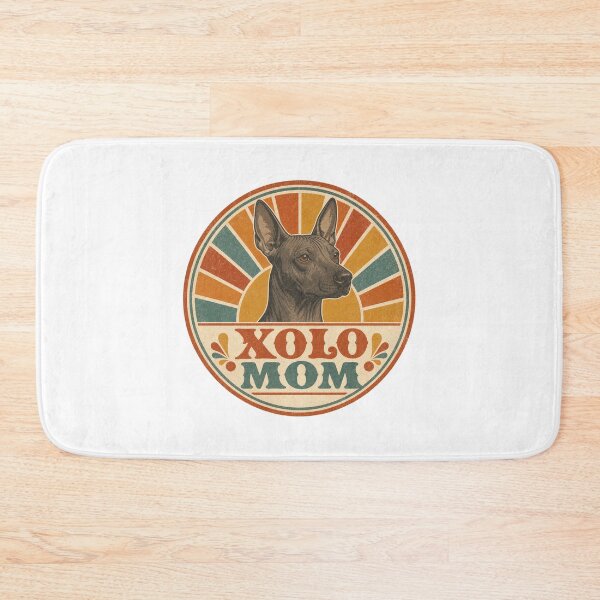 Artikelvorschau, Xoloitzcuintli Retro Sonnenuntergang Emblem Xolo Mom entworfen und verkauft von BoosterShop.
