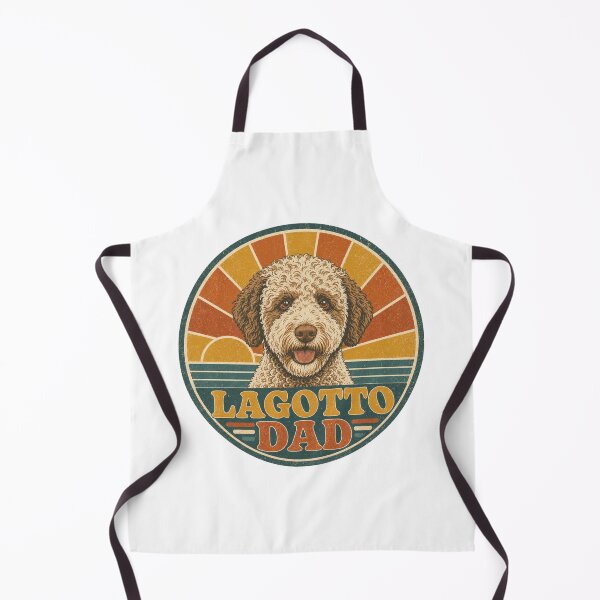 Item preview, Lagotto Romagnolo Retro Sunset Emblem Lagotto Dad designed and sold by BoosterShop.