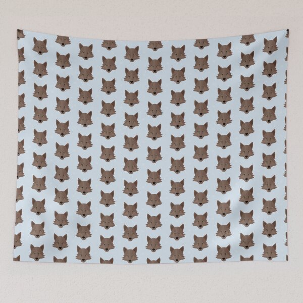 Item preview, Wolf heads on blue designed and sold by reneesillus.