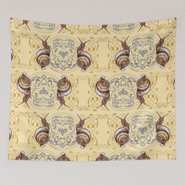 Item preview, Land Snail on Medieval Calligraphy Background designed and sold by Nadya Neklioudova.