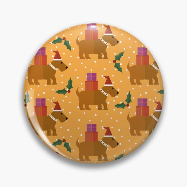 Item preview, Christmas dogs on orange designed and sold by reneesillus.