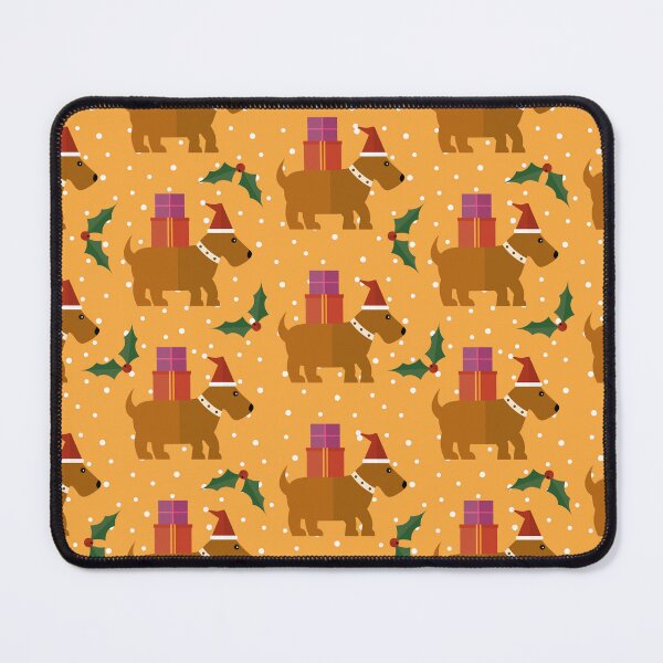 Item preview, Christmas dogs on orange designed and sold by reneesillus.