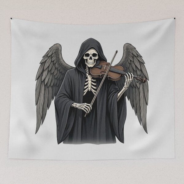 Item preview, Dark Gothic Skeleton Angel Playing Violin  designed and sold by SweetLilith.