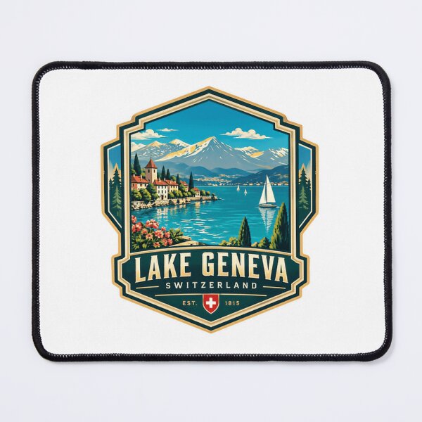 Item preview, Lake Geneva Switzerland Est. 1815 Travel Destination European Vacation designed and sold by Star3NowForMe.