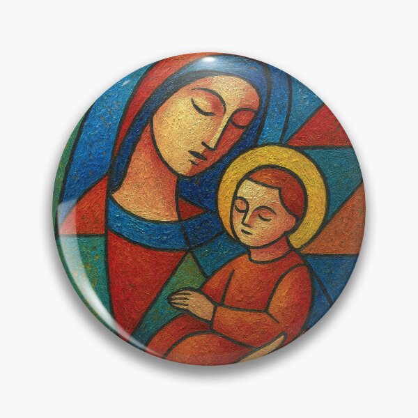 Item preview, Virgin Mary with Child illustration – Sacred Christian Art designed and sold by GalleryKauffeld.