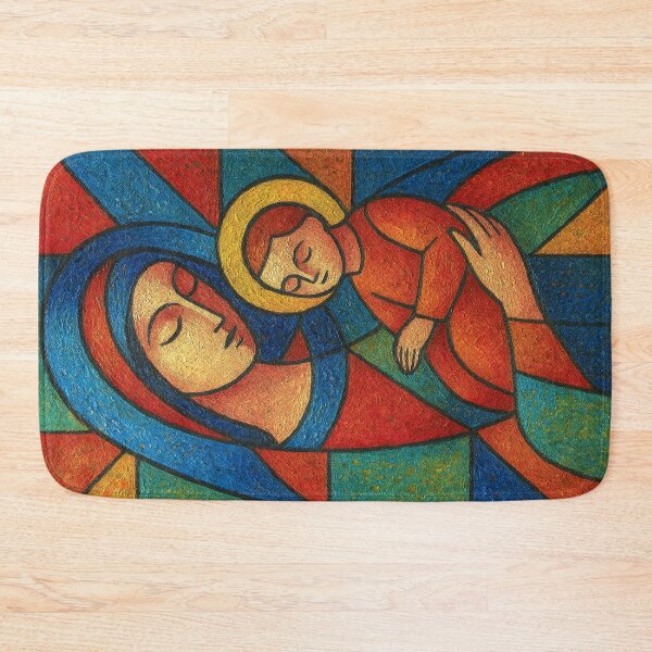 Item preview, Virgin Mary with Child illustration – Sacred Christian Art designed and sold by GalleryKauffeld.