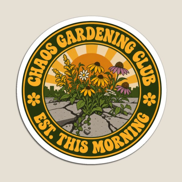 Item preview, Chaos Gardening Club Est This Morning Sticker designed and sold by CreativeHymms.