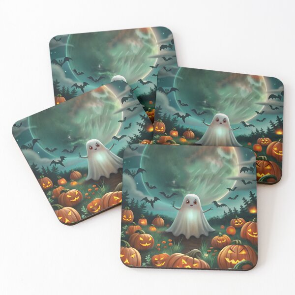 Item preview, Cute Halloween Ghost in Pumpkin Patch Art designed and sold by AlinaMel.