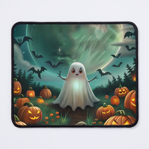 Item preview, Cute Halloween Ghost in Pumpkin Patch Art designed and sold by AlinaMel.
