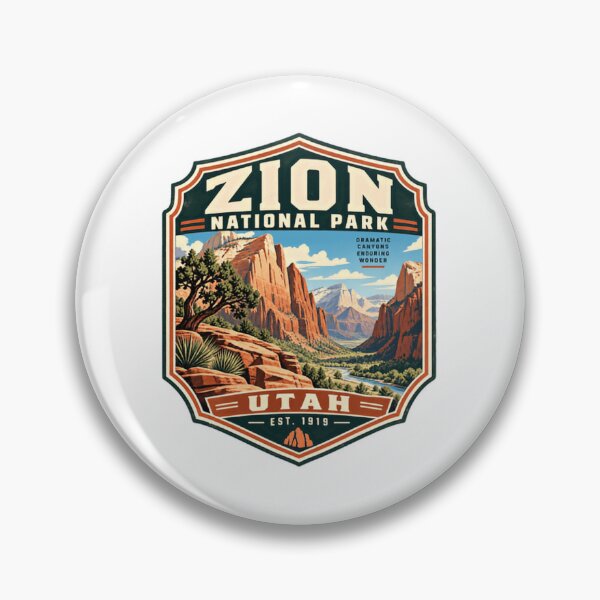 Item preview, Zion National Park Dramatic Canyons Ensuring Wonder Utah Est. 1919 National Parks Travelers Hiking designed and sold by Star3NowForMe.