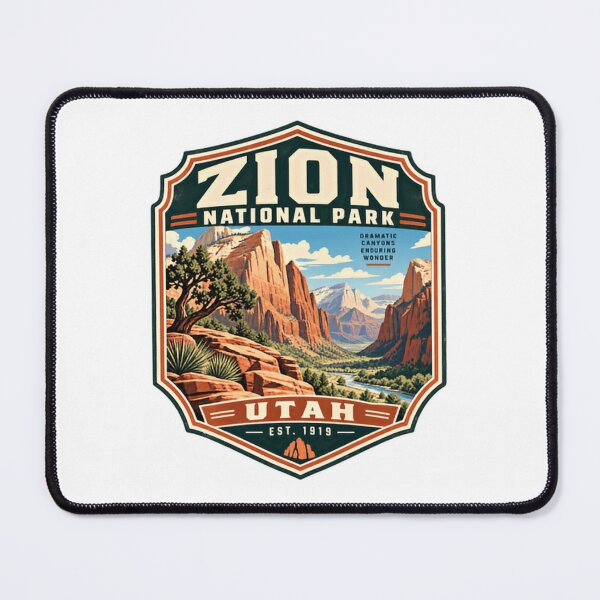 Item preview, Zion National Park Dramatic Canyons Ensuring Wonder Utah Est. 1919 National Parks Travelers Hiking designed and sold by Star3NowForMe.