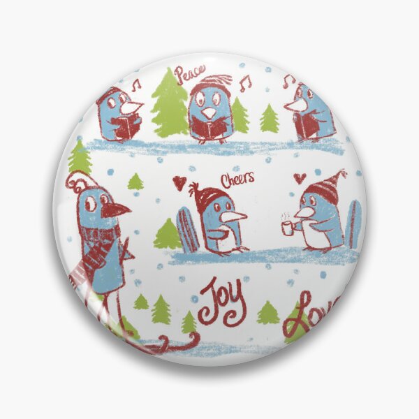 Item preview, Cozy Winter Wonderland with Penguins and Bird designed and sold by The Sketchlight.