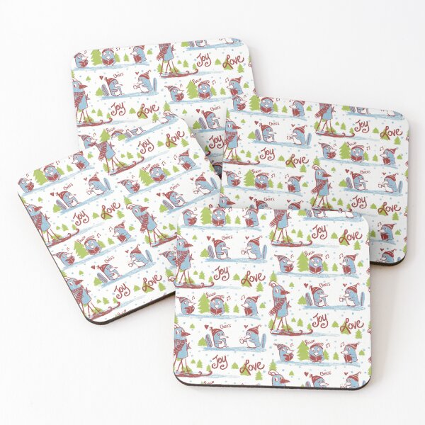 Item preview, Cozy Winter Wonderland with Penguins and Bird designed and sold by The Sketchlight.
