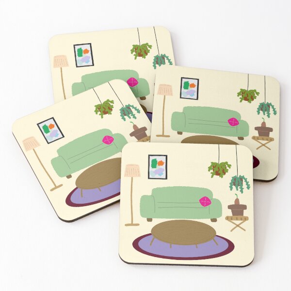 Item preview, Cozy Green Sofa And Houseplants Interior designed and sold by raun.draw.