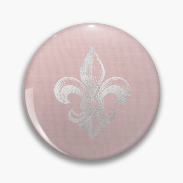 Item preview, Dusty pink silver Fleur de Lys designed and sold by Anne Londez Studio.