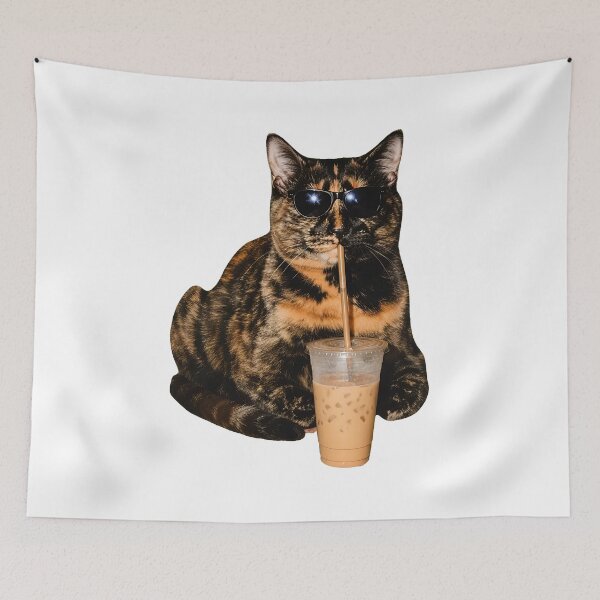 Item preview, Tortoiseshell Cat Drinking Iced Coffee Funny Cat Lover designed and sold by Dmo3HarkoArt.