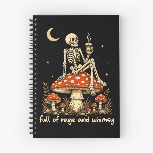 Item preview, Full Of Rage And Whimsy Skeleton Coffee On Mushroom Moon Stars Gothic Cute Fan Apparel designed and sold by Sendowart.