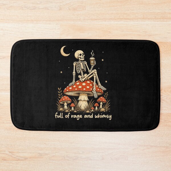 Item preview, Full Of Rage And Whimsy Skeleton Coffee On Mushroom Moon Stars Gothic Cute Fan Apparel designed and sold by Sendowart.