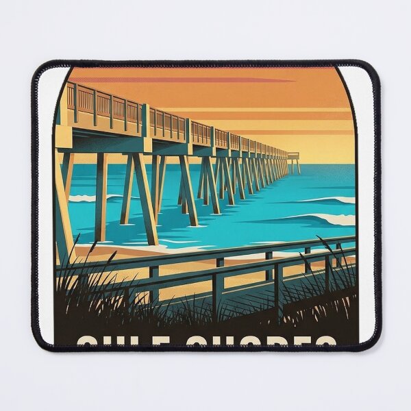 Item preview, Gulf State Park Pier Vintage Travel Badge Sticker - Gulf Shores Alabama designed and sold by DetourDgn.