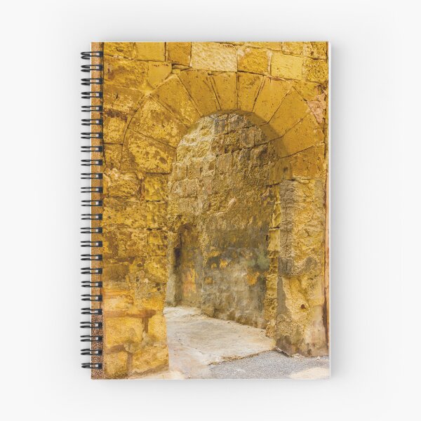 Item preview, Ancient Stone Archway Through Weathered Yellow Wall, Rustic Passage Into Old Stone Corridor designed and sold by Nmallia.