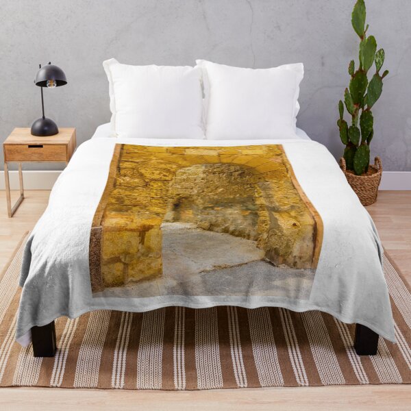 Item preview, Ancient Stone Archway Through Weathered Yellow Wall, Rustic Passage Into Old Stone Corridor designed and sold by Nmallia.