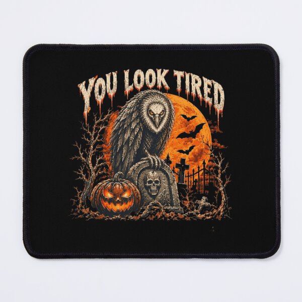 Item preview, You Look Tired Scary Owl Halloween Gravestone Pumpkin designed and sold by haitrieuic96.