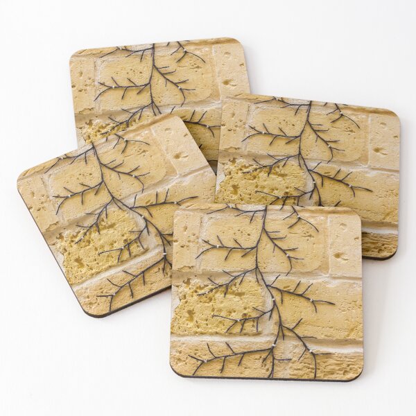 Item preview, Decorative Branch Art Climbing A Yellow Stone Wall For Rustic Wall Decor Indoor Outdoor Accent designed and sold by Nmallia.