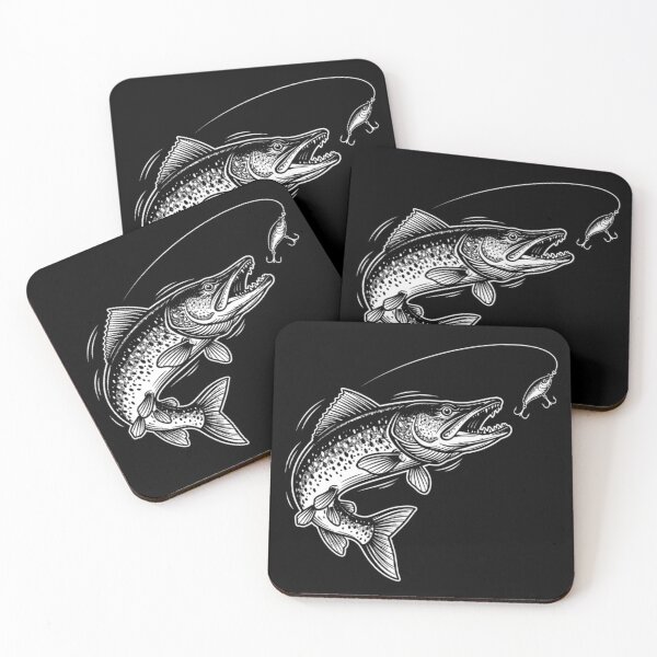 Item preview, Musky Fish Jumping For Fishing Lure designed and sold by Linework Studio.