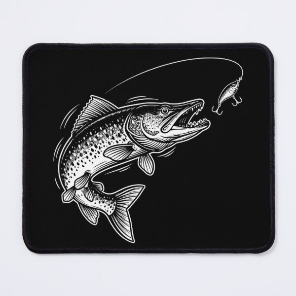 Item preview, Musky Fish Jumping For Fishing Lure designed and sold by Linework Studio.