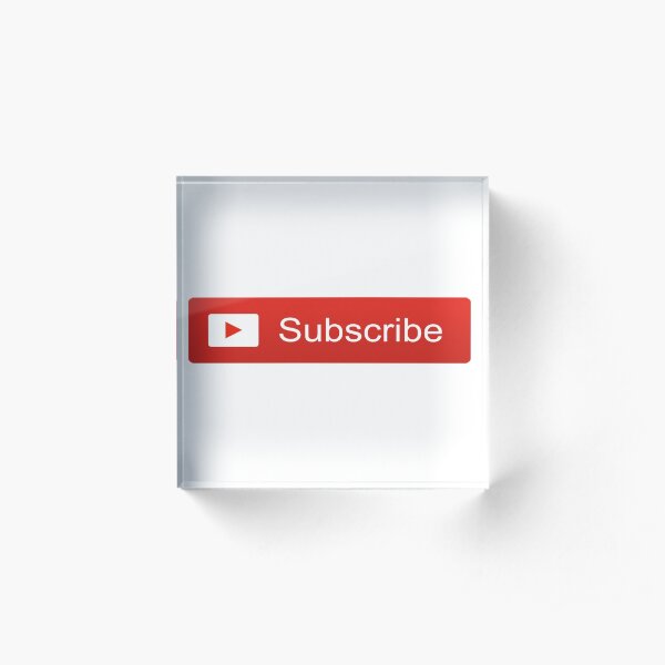 YouTube Subscribe Button Acrylic Block