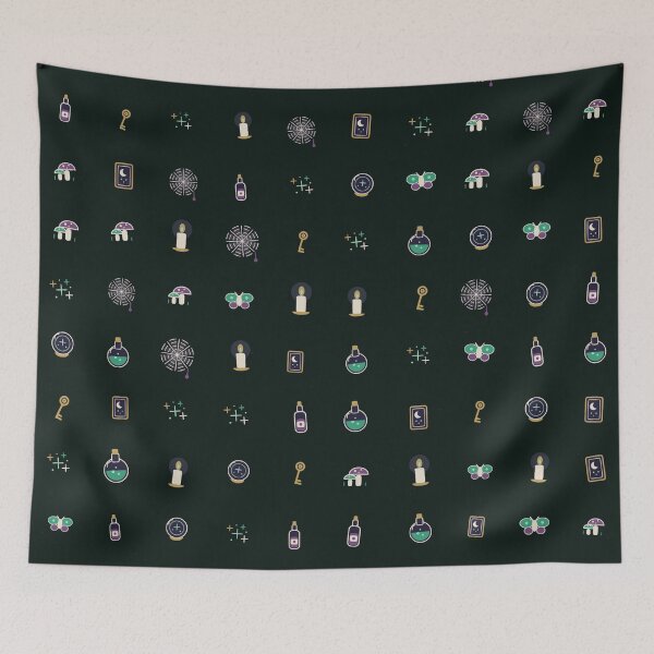 Item preview, Midnight Apothecary Vector Micro Icon Pattern Witchy Magic designed and sold by KungPowUnicorn.
