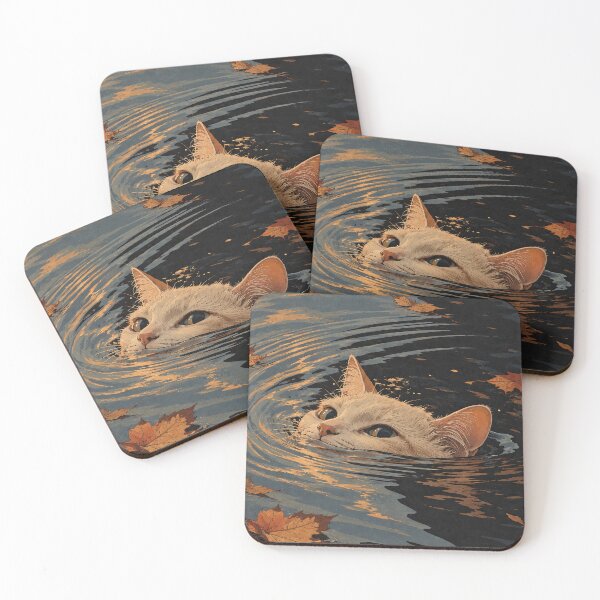 Item preview, Autumn Swim Cat designed and sold by H-Tsvetkova.