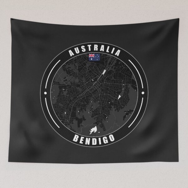Item preview, Bendigo Australia City Map  designed and sold by Thistle-TShop.