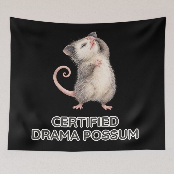 Item preview, Certified Drama Possum Funny Opossum Watercolor designed and sold by Ela-graphicwiz.